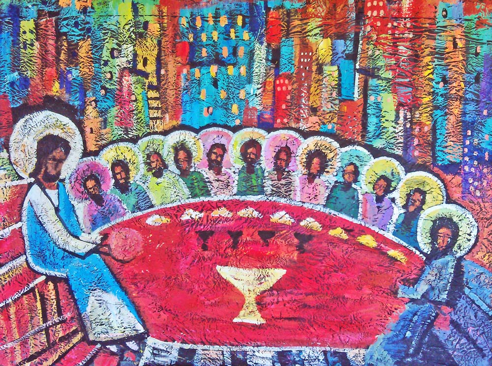 «Таємна вечеря». 2012. Полотно, авторська техніка